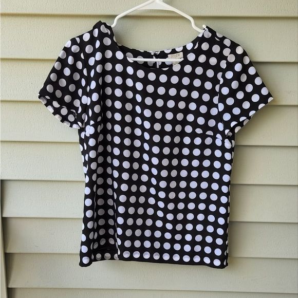 J.Crew polka dot short sleeve top size xs - Picture 1 of 3